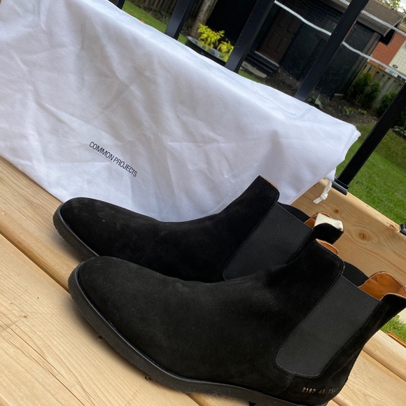 Common Projects- Black Suede Chelsea Boots - Picture 1 of 3